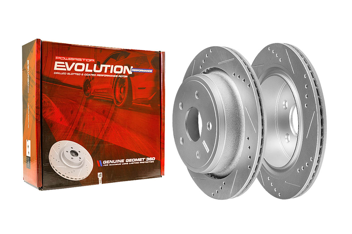Задний тормозной диск Evolution с перфорацией и насечками в покрытии GEOMET для Dodge RAM IV