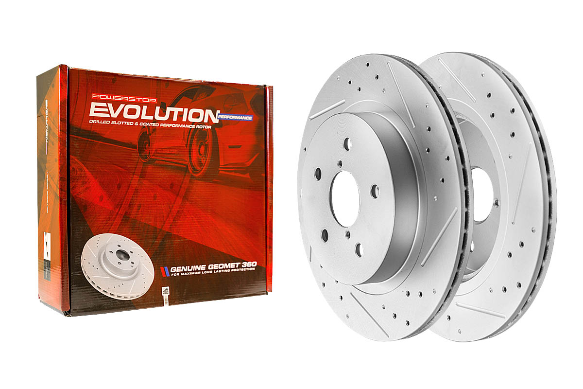 Задний тормозной диск Evolution с перфорацией и насечками в покрытии GEOMET для Subaru LEVORG VM4DK15 RHD