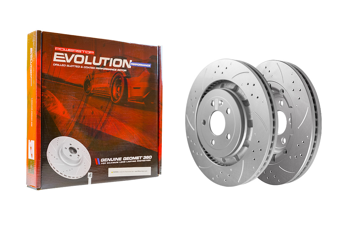 Передний тормозной диск Evolution с перфорацией и насечками в покрытии GEOMET для Lincoln MKS LE