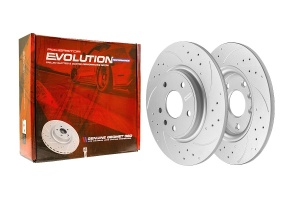 Задний тормозной диск Evolution с перфорацией и насечками в покрытии GEOMET ддя Chrysler Voyager, Dodge Caravan, Journey