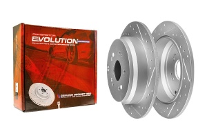 Задний тормозной диск Evolution с перфорацией и насечками, в покрытии GEOMET ддя Acura RDX, Honda CR-V, Odyssey