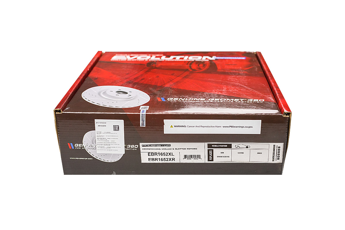 Передний тормозной диск Evolution с перфорацией и насечками в покрытии GEOMET для Audi A5 CABRIO